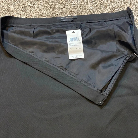 🆕 BCBGMaxAzria Black Knee Pencil Skirt with Leather & Shoe Lace Tie - Picture 7 of 9